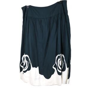 Style & Co Black Floral Cotton Skirt Size 10